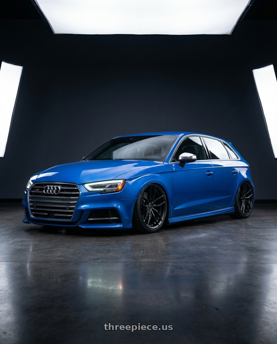 2019 Audi S3 8V with Niche 1PC M203 VOSSO 5X112 19X9.5 +48 MATTE BLACK wheels