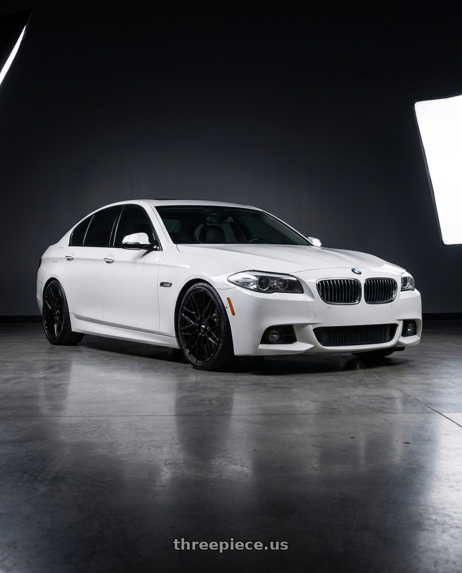 2015 bmw 535d white with Niche 1PC M224 GAMMA 5X120 19X8.5 +35 GLOSS BLACK wheels