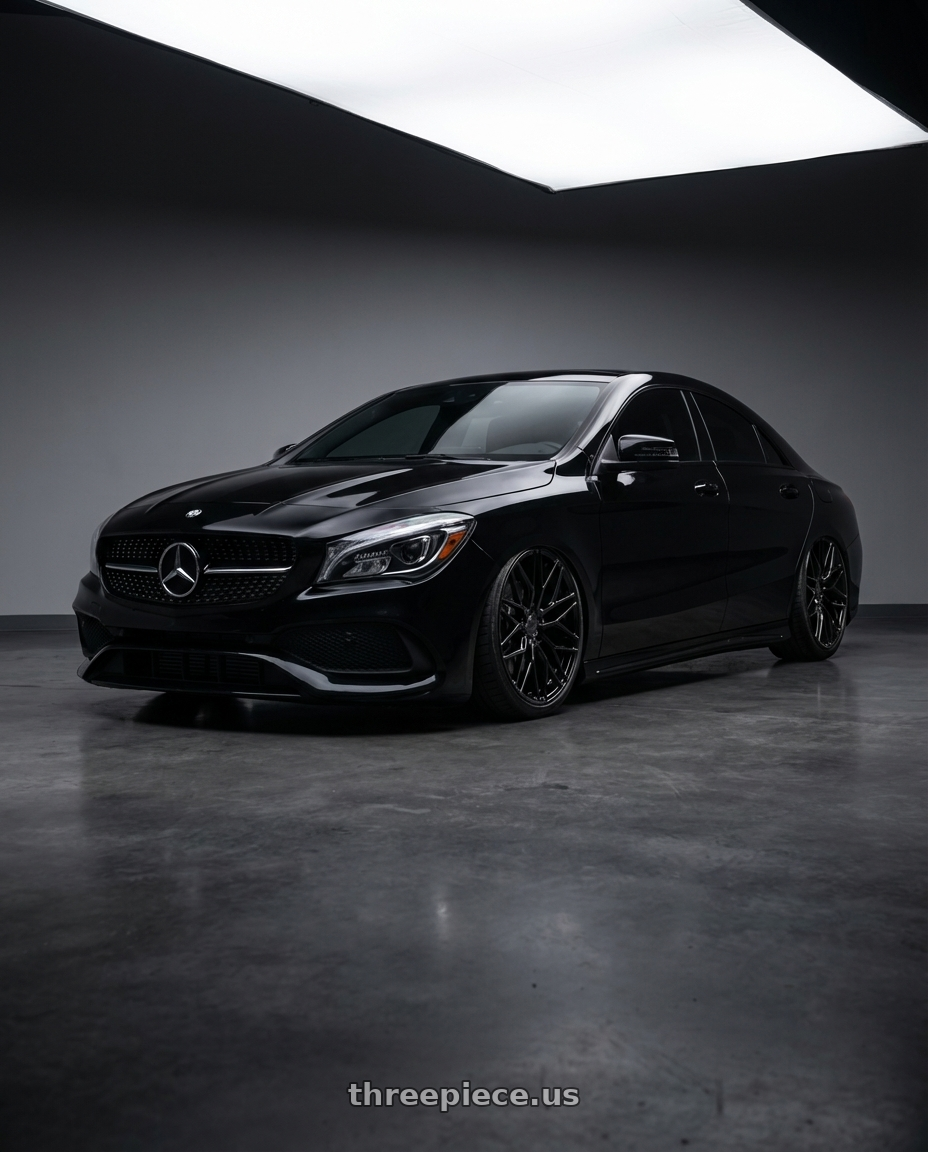 2018 Mercedes-Benz CLA C117 with Avant Garde Wheels M520R 5X112 19x8.5 +35 Gloss Black wheels