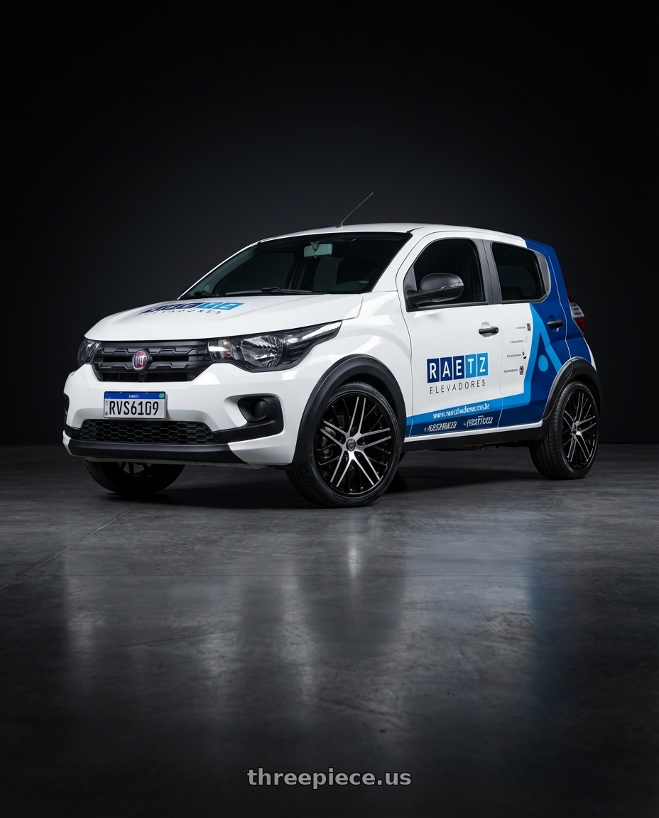 fiat mobi 2015 adesivado with CAPRI LUXURY C0104 5x110 20x9+35 POLISH/BLACK wheels