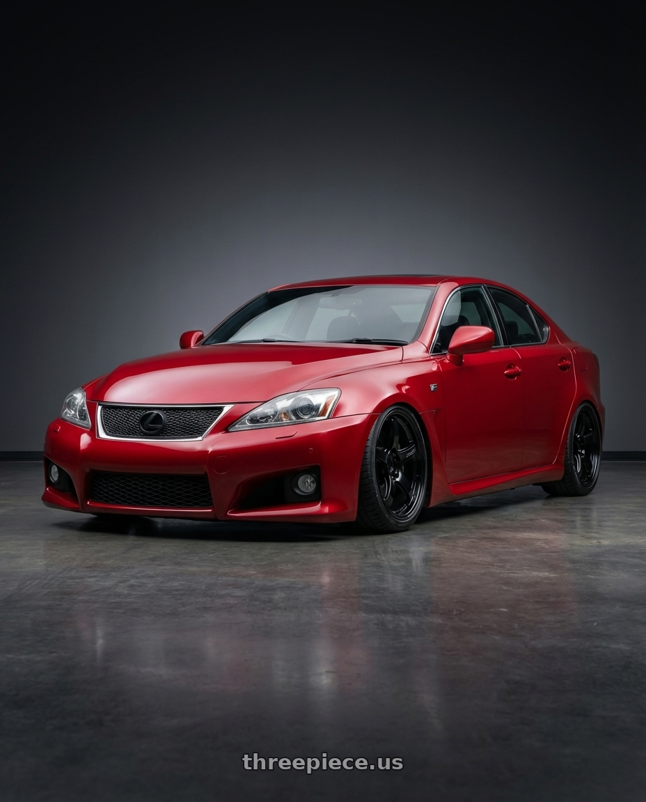 2012 Lexus IS-F with Gram Lights 57CR 5x114.3 19x9.5+35 Glossy Black wheels