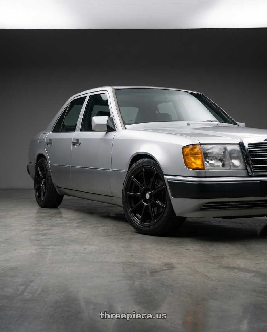 1995 Mercedes W124 with Konig Control 5x105/5x114.3 18x8+40 Matte Black wheels