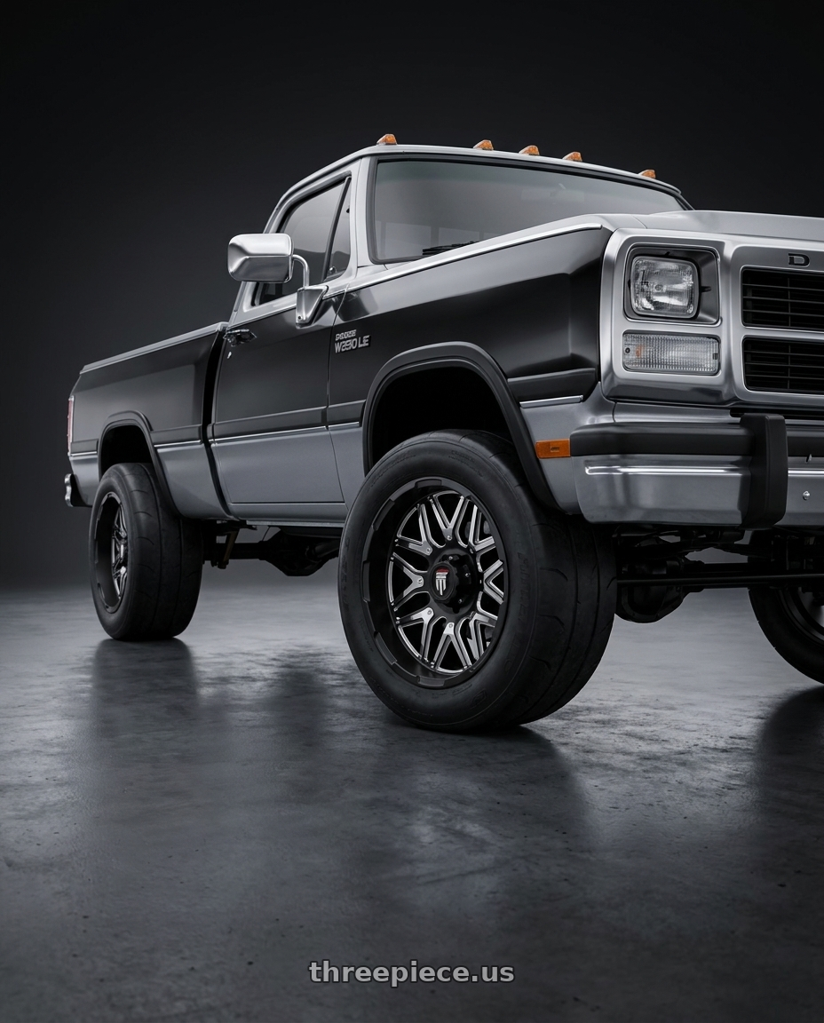 1992 Dodge w250 Le with American Truxx Grind AT151 8x170 20x9+12 Matte Black/milled wheels