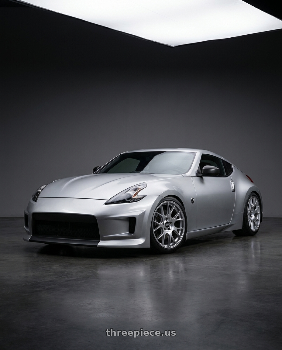 2018 nissan 370Z with BBS CH-R 5x112 19x9.5 +45 Brilliant Silver Polished Rim Protector wheels
