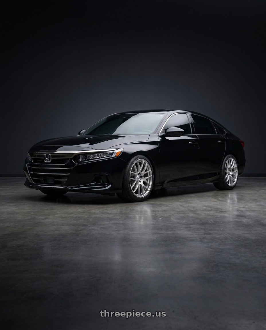 2021 Honda Accord Sport with Work Emotion m8r 5x114.3 20x8.5 +45 Grants Silver wheels