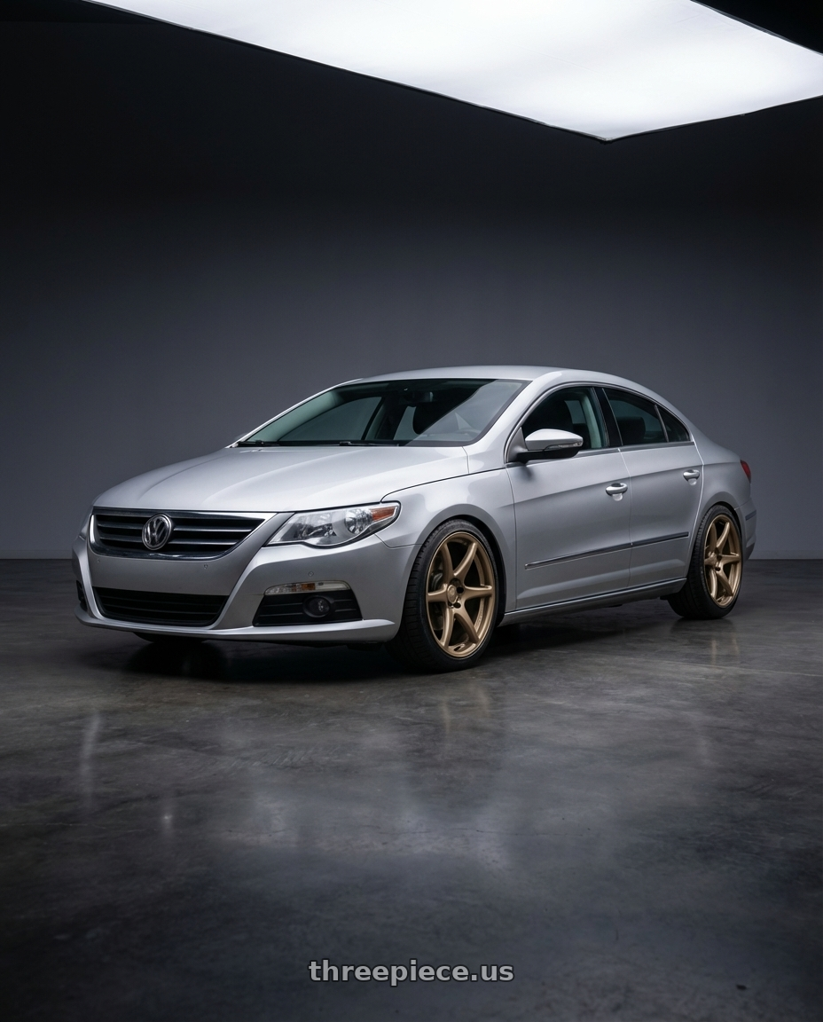 2015 Volkswagen CC with Kansei K11B Tandem 5X112 19x10.5 22 Bronze wheels