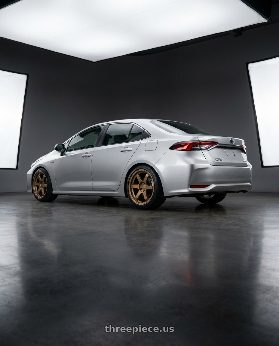 2024 Altis Hev with 9six9 SIX-1 5x108 18X8.5 +35 Matte Bronze wheels rear three quarter view square tires