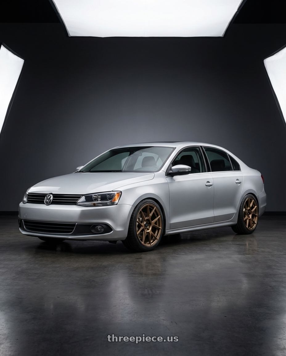 2016 Volkswagen Jetta GLI MK6 with Konig Ampliform 5x112 18x8.5+43 Gloss Bronze wheels