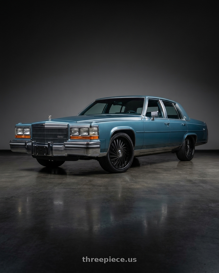 1989 cadillac brougham  with DUB 1PC 241 5x114.3 28x10 +5 MATTE BLACK DOUBLE DARK TINT wheels