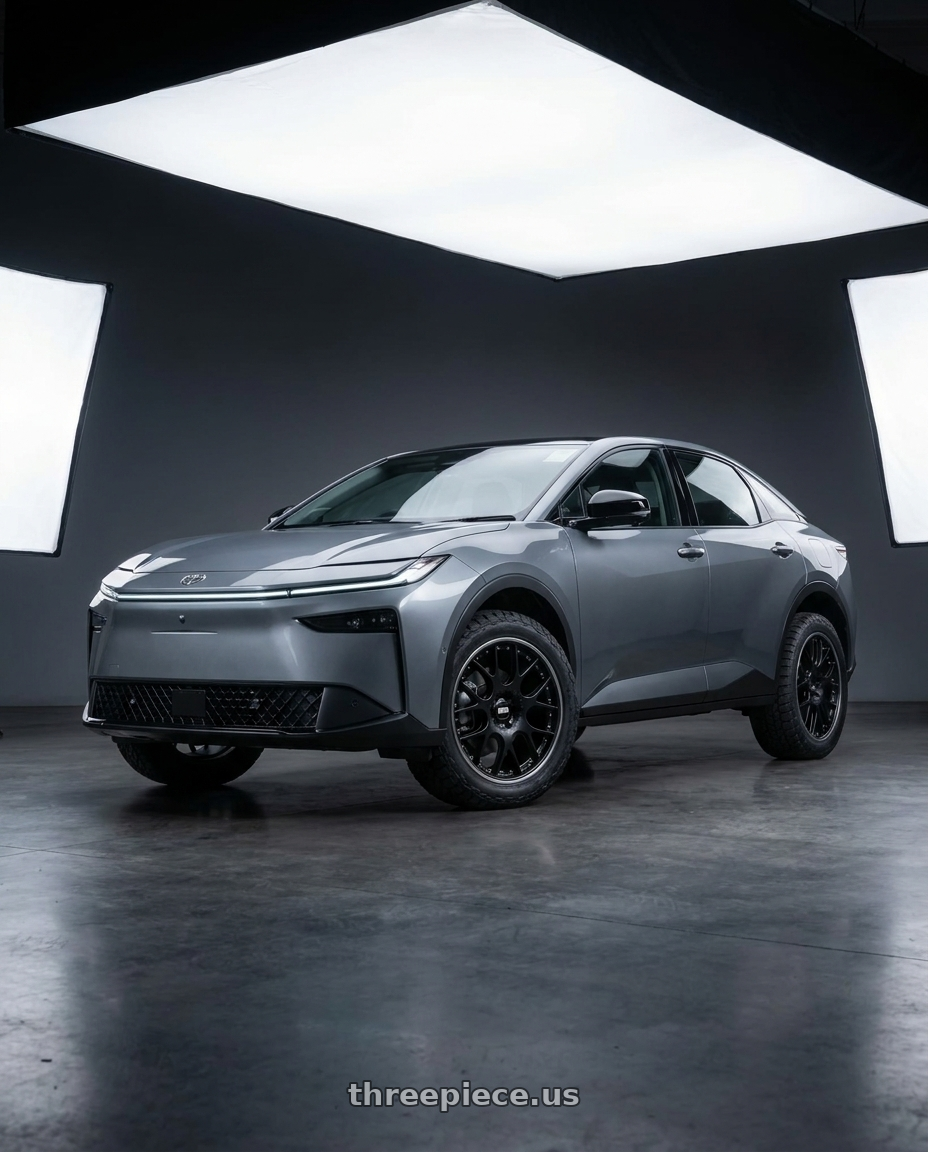 2026 Toyota bz3x with BBS CH-RII 5x108 22x9.5 +37 Satin Black Center Platinum Lip SS Rim Protector wheels