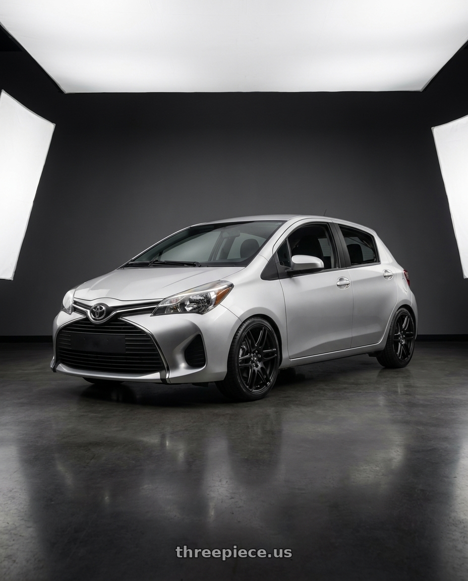 2015 Yaris Toyota with Niche 1PC M106 NR6 4X100/4X114.3 18X8 +40 MATTE BLACK MILLED wheels
