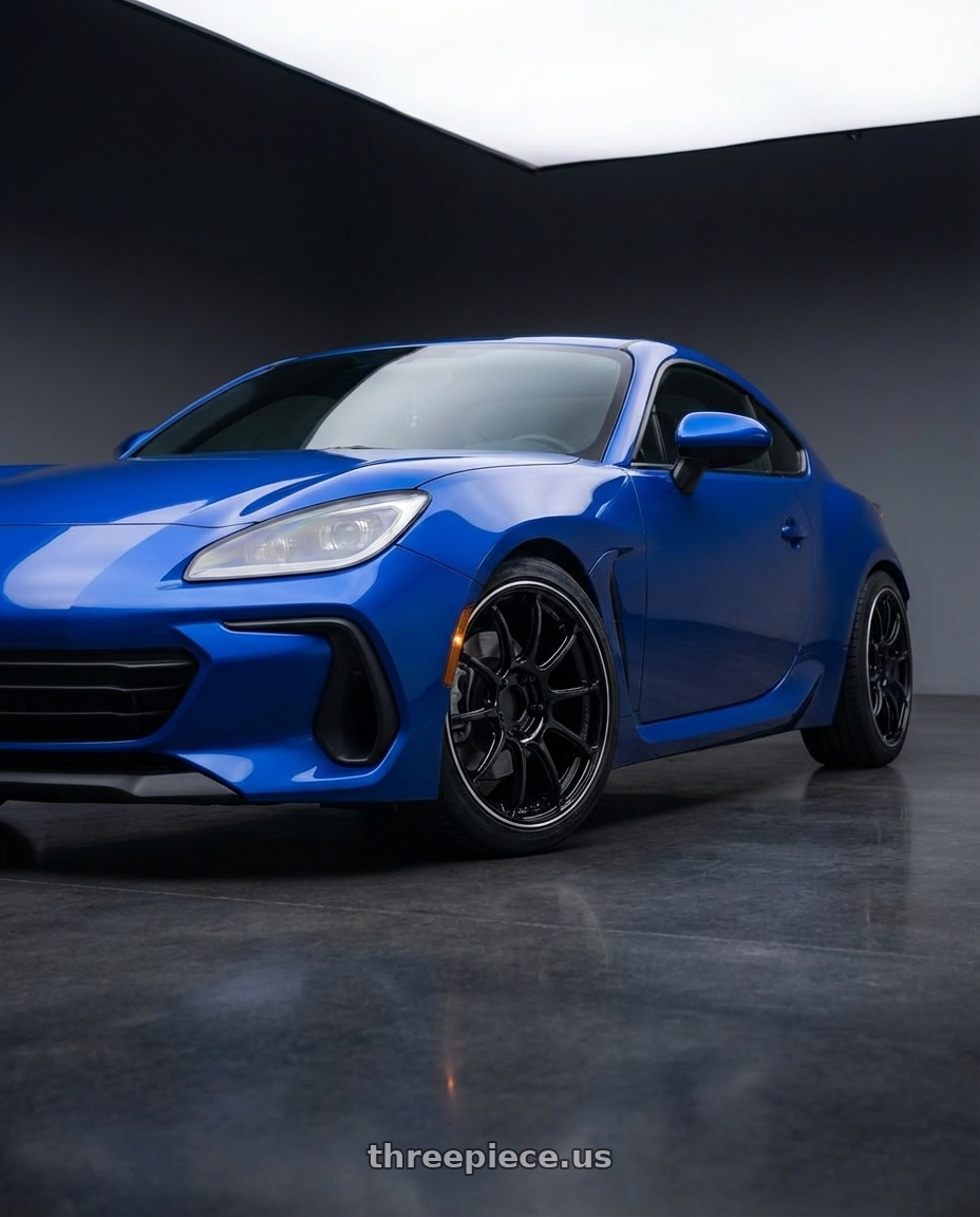 2024 Subaru BRZ with Advan RZ II 5x114.3 18x8.0+53 Racing Gloss Black and Ring wheels