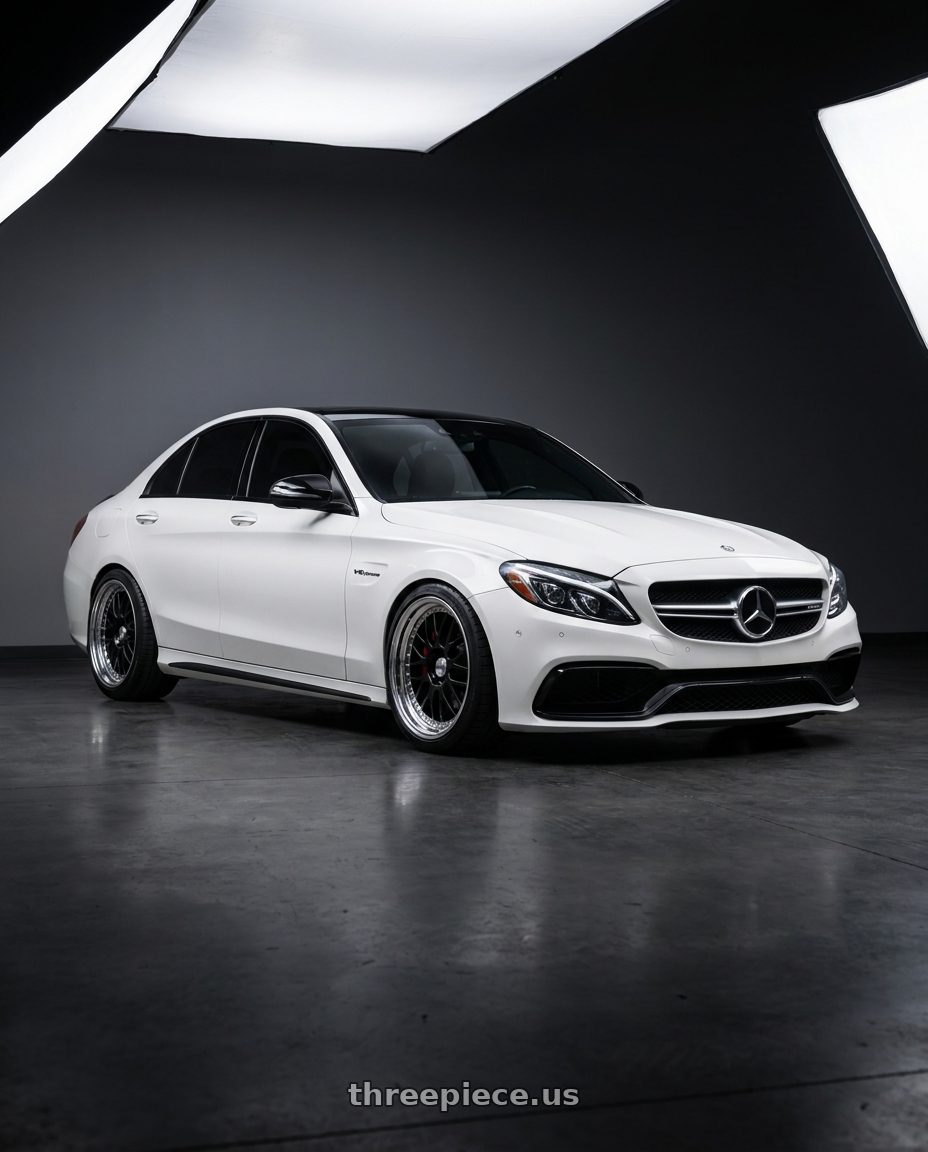2018 Mercedes Benz C63 S with Work Meister M1 3p 5x112 19x9.5+43 O Disk Black wheels