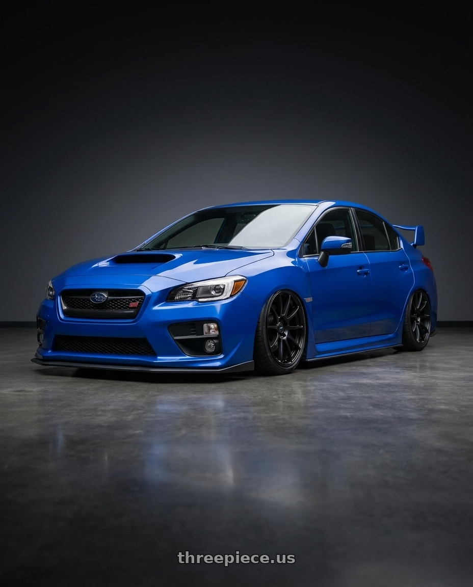 2013 Subaru WRX STI with Ssr Gtv02 5x114.3 18x8.5+40  FLAT BLACK wheels
