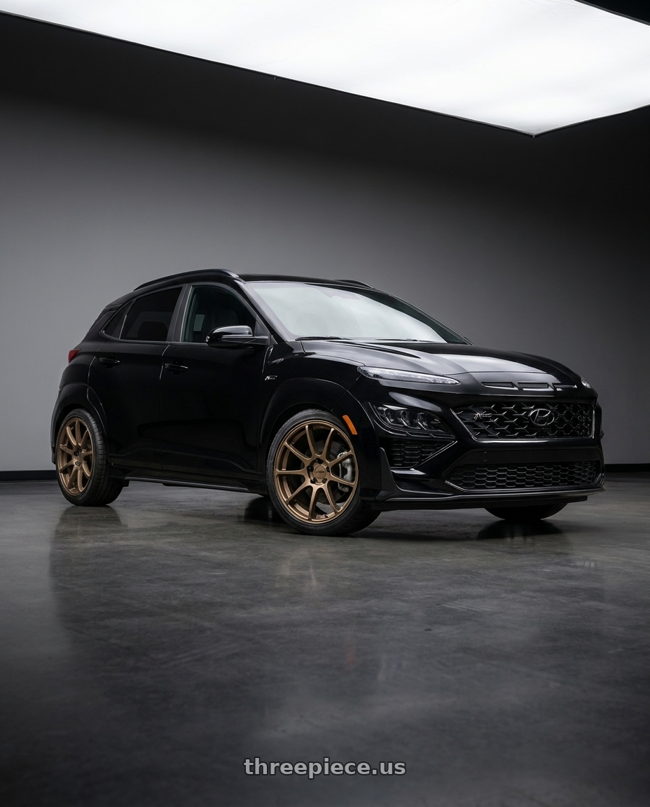 2022 Hyundai Kona N-line with KATANA RACING KR07 5x114.3 18x8 +40 Matte Bronze wheels