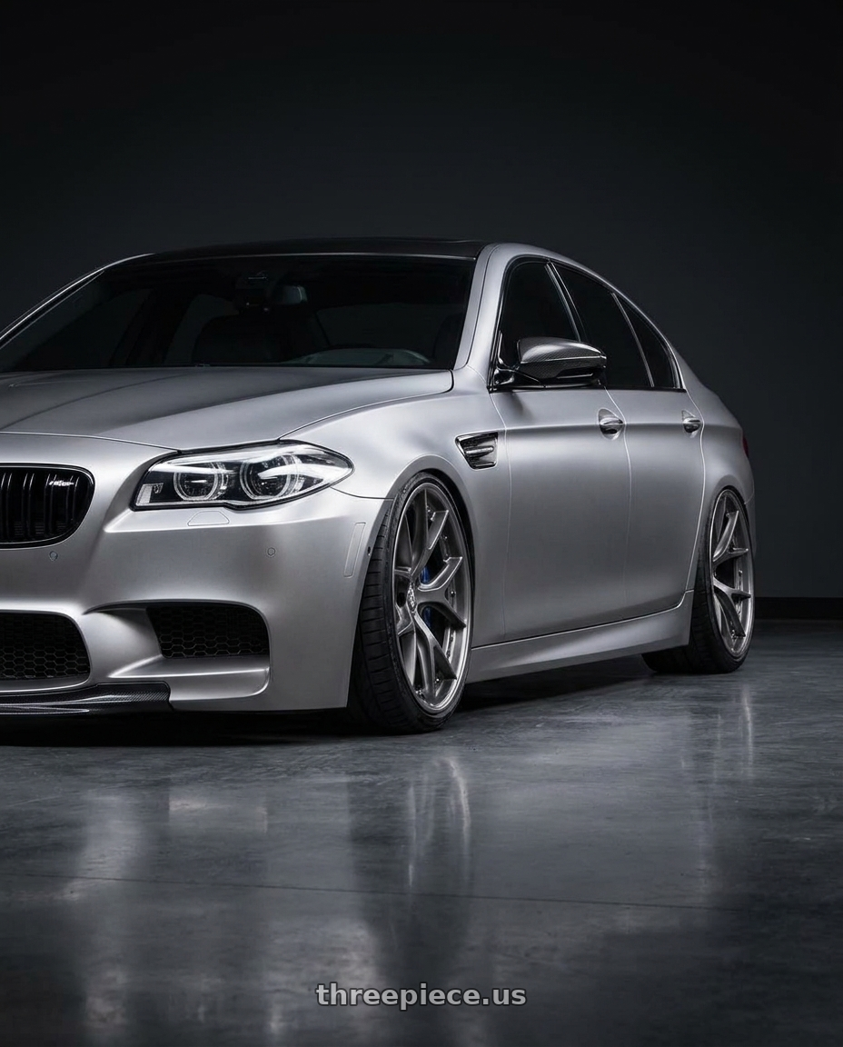 2014 BMW M5 with BBS CH-RII 5x120 21x11.5 +36 Satin Platinum Center Black Lip SS Rim Prot wheels