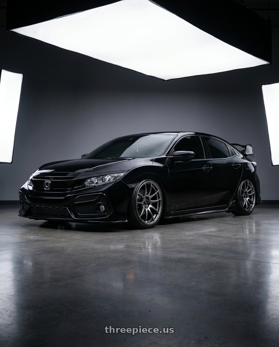 2018 Honda Civic Hatchback with Vors TR4 5x114.3 18x9.5  +22 Hyper Black wheels