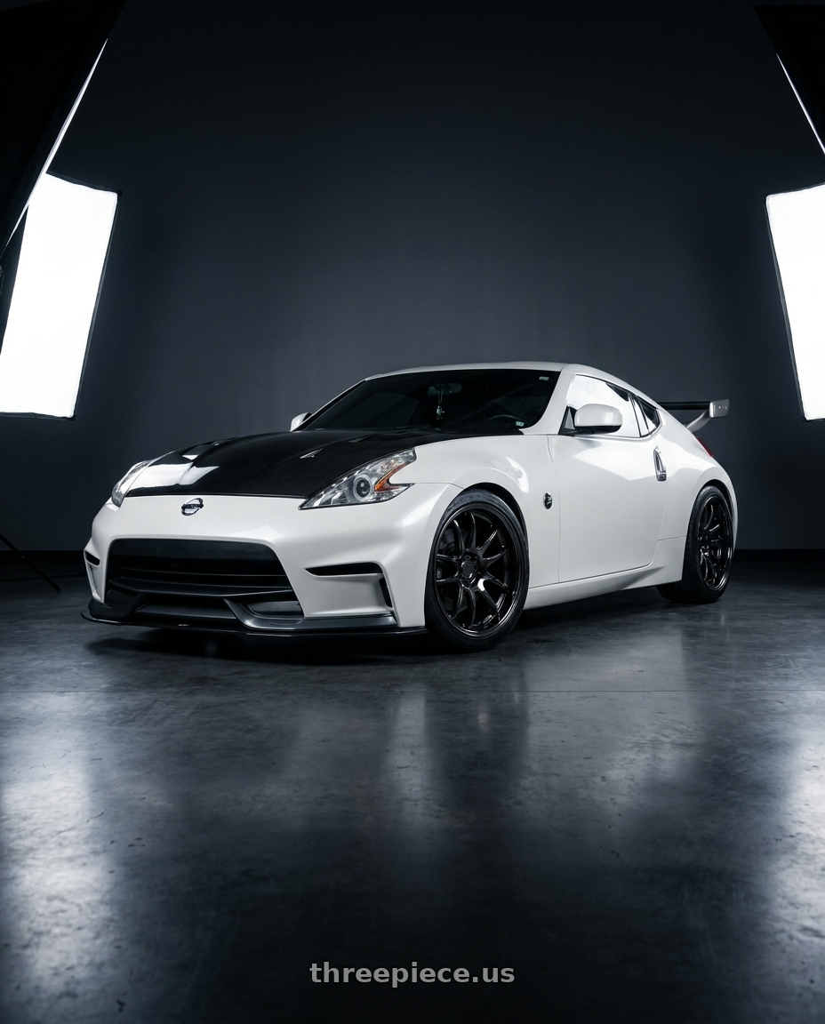 2016 Nissan 370z base with Aodhan DS02 5x114.3 18x9.5+15 Black Vacuum wheels