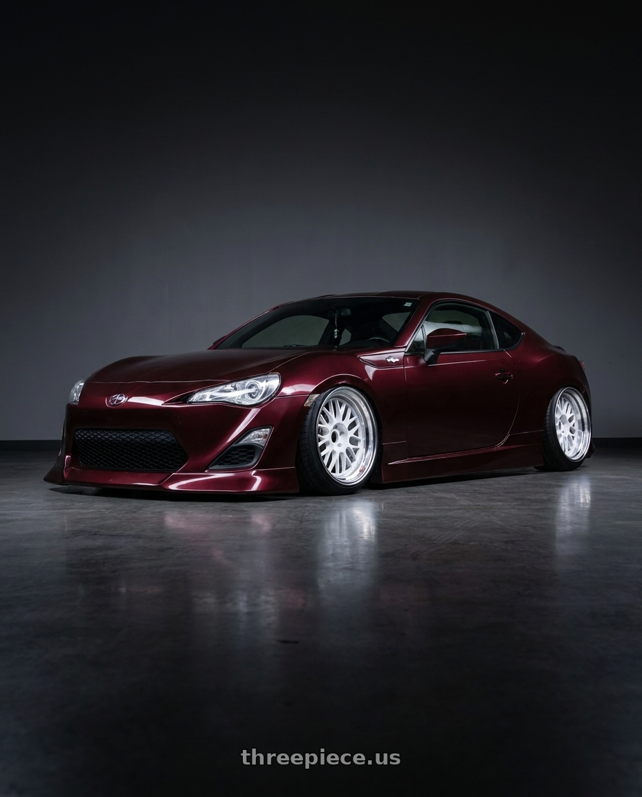 2013 scion FRS with Volk Racing 21A 5x112 18x10.5 +30 DASH WHITE/ DC wheels