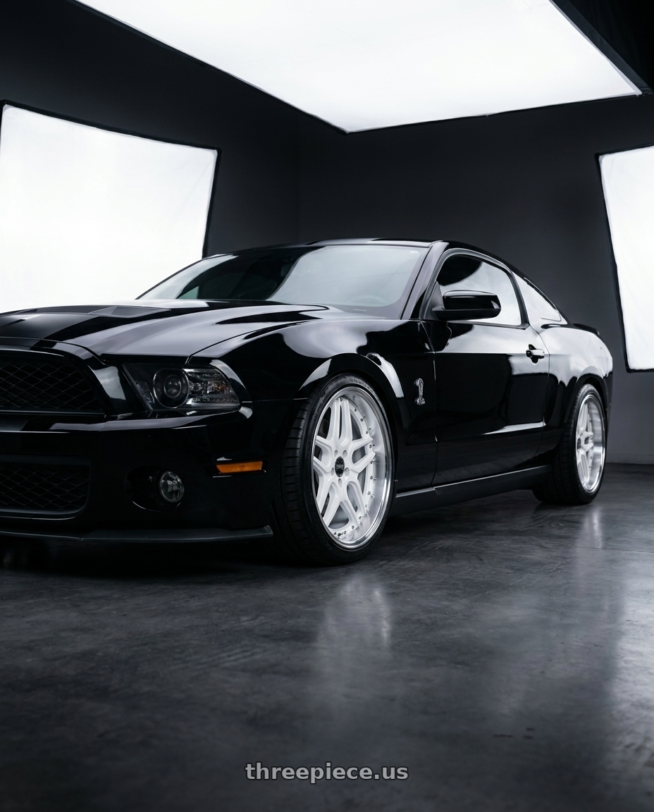 2011 GT500 SVT Performance Package Black with ESR Wheels CS SERIES CS15 5x114.3 19x9.5 +35 Gloss White wheels