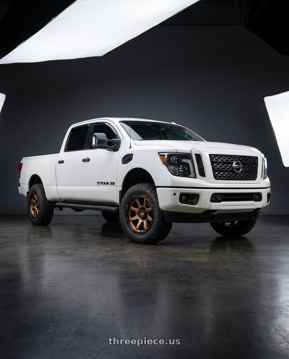 2018 Nissan Titan XD with XD XD863 8X170 20X9 +18 MATTE BRONZE WITH BLACK LIP wheels