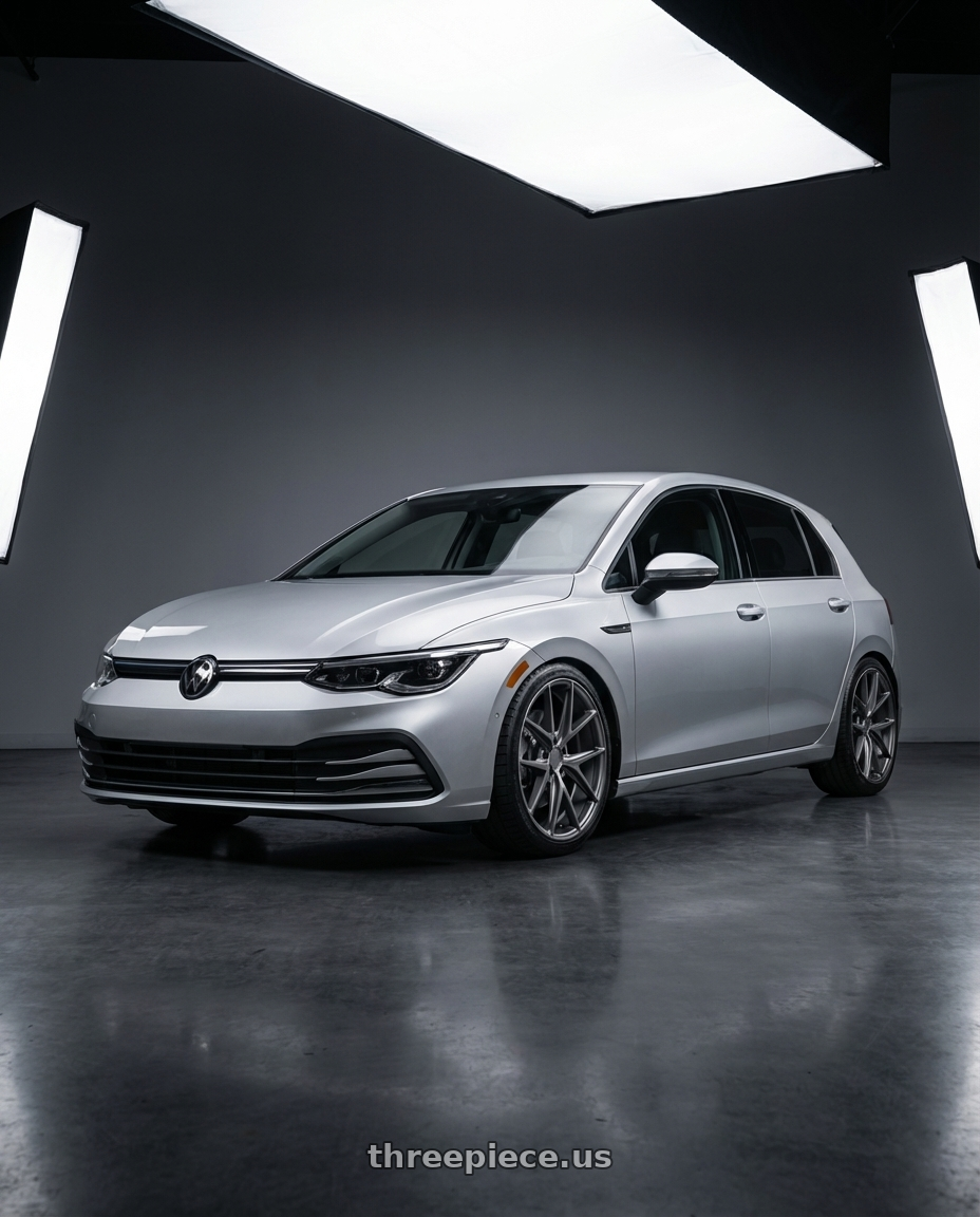 2024 Volkswagen Golf R MK8 with Niche 1PC M116 MISANO 5X112 19X9.5 +35 MATTE GUN METAL wheels