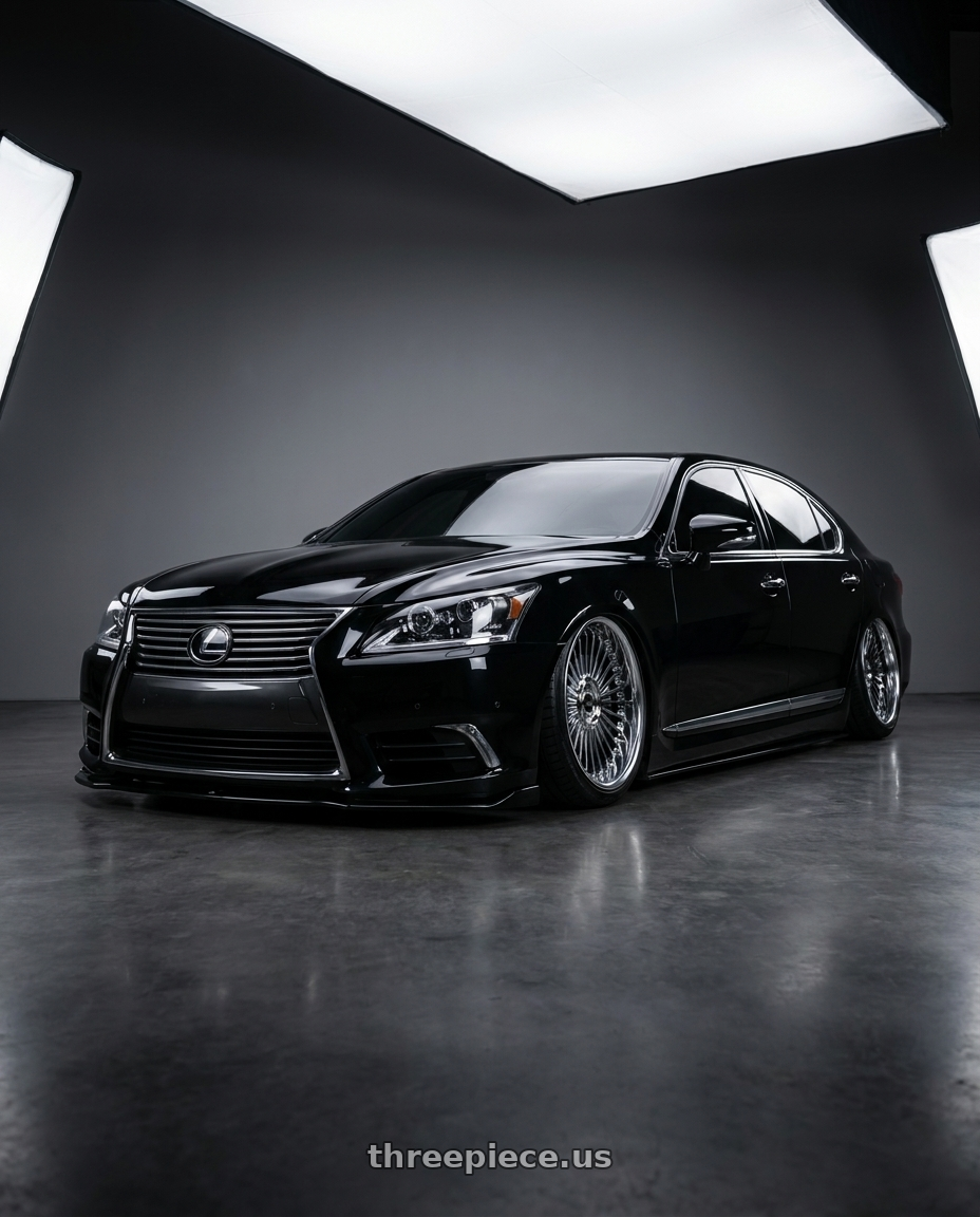 2014 Lexus LS460L,Black with Work Emitz Black Polish 5x100 19x10.0 +12 wheels