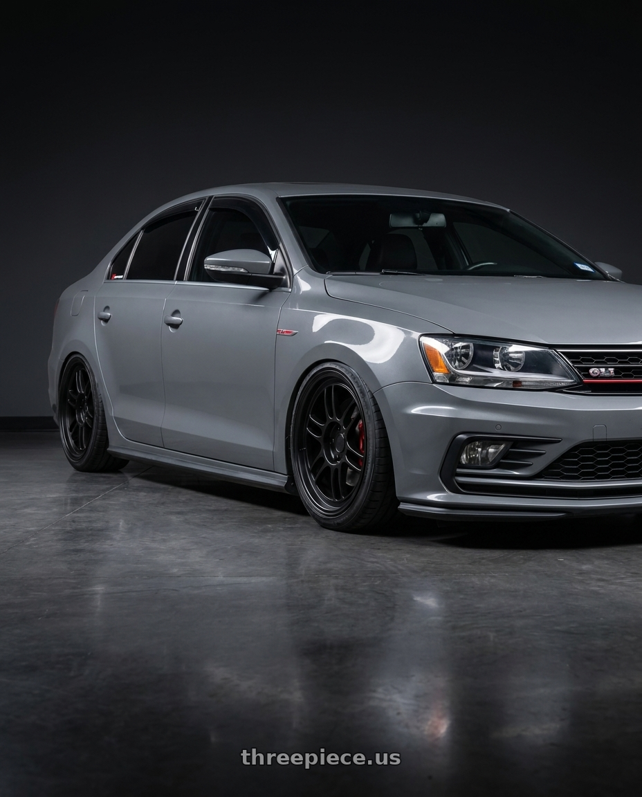 2016 vw gli with Enkei RPF1 5x112 18x9+35 Black wheels
