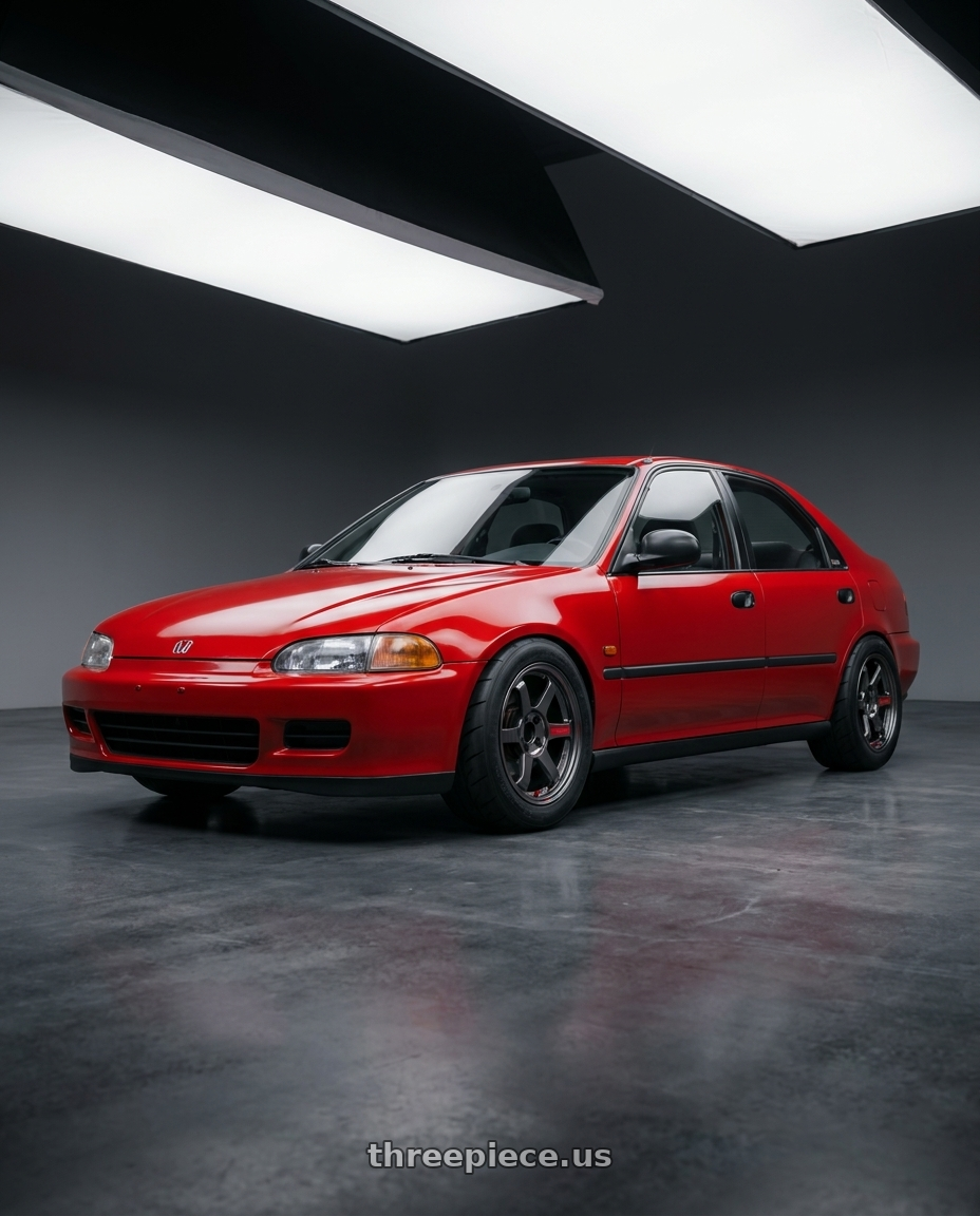 1995 honda civic eg sedan with Volk Racing TE37 Sonic SL 4x100 16x8.0+24 wheels