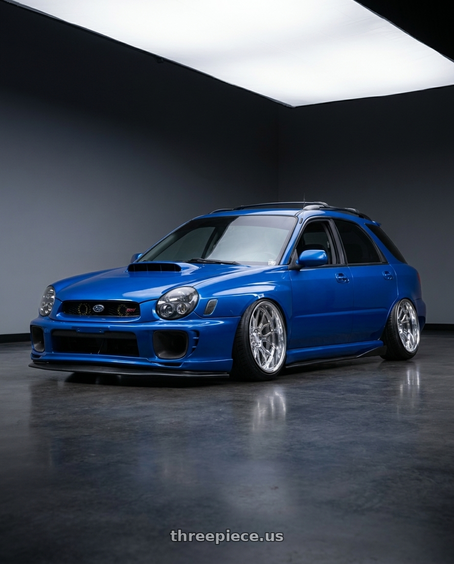 2002 Subaru Impreza WRX Wagon with Axe AF6 Forged 6x135/6x139.7 24X12 -44 FULLY POLISHED wheels