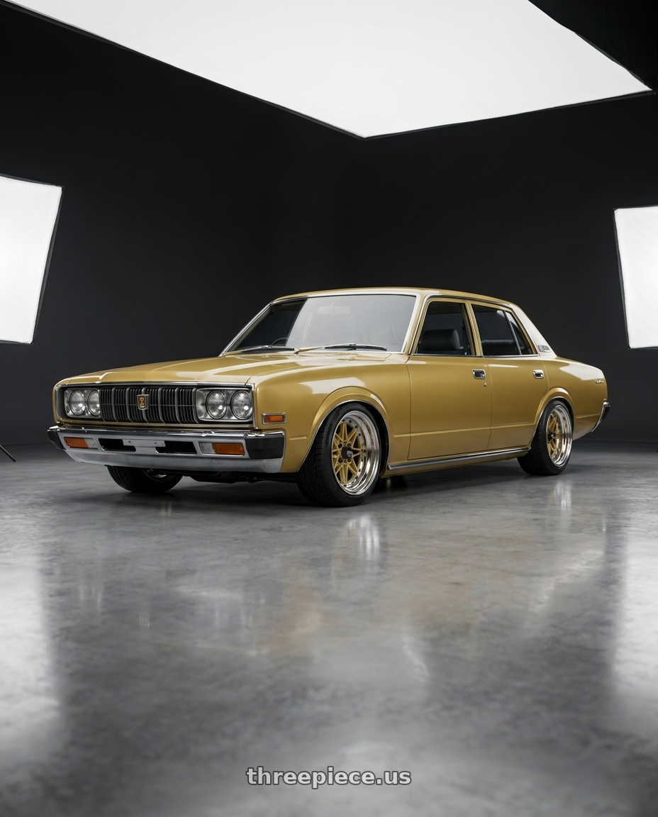 1976 toyota crown MS85 with WORK Equip 03 4x100 15x11 -31 GOLD wheels