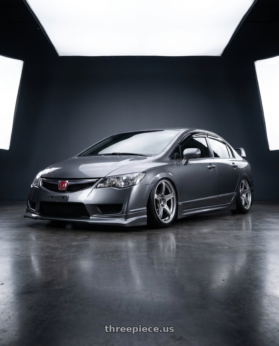 2009 honda civic FD1 with Ssr Gtx03 5x114.3 18x8.5+45  PLATINUM SILVER wheels