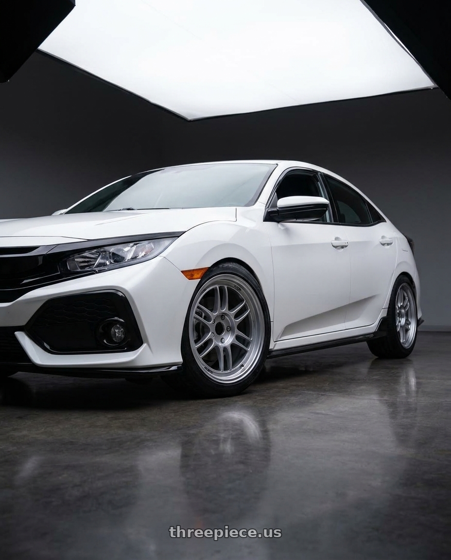 2018 Honda Civic EX with Enkei RPF1 5x114.3 18x8.5+40 Silver wheels