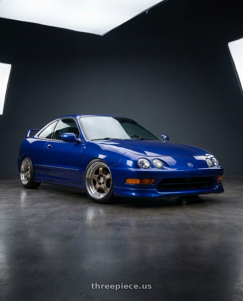 1998 acura integra gsr with Work Meister S1 2P 4x100 15x5.5+38 A Disk Titanium Gold wheels