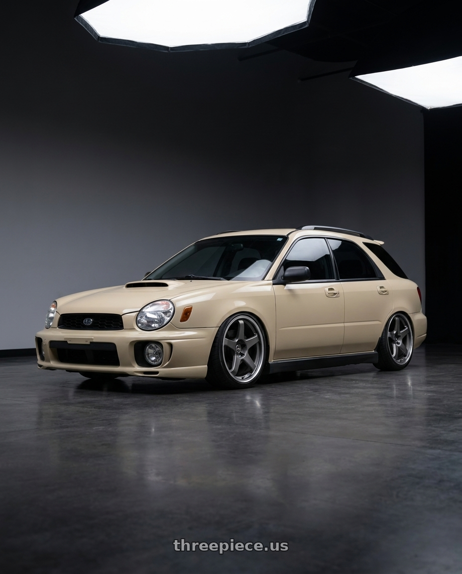 2002 Subaru wrx wagon with Motegi MR151 CS5 5X100 18X8.5 +30 GUNMETAL WITH MACHINED LIP wheels