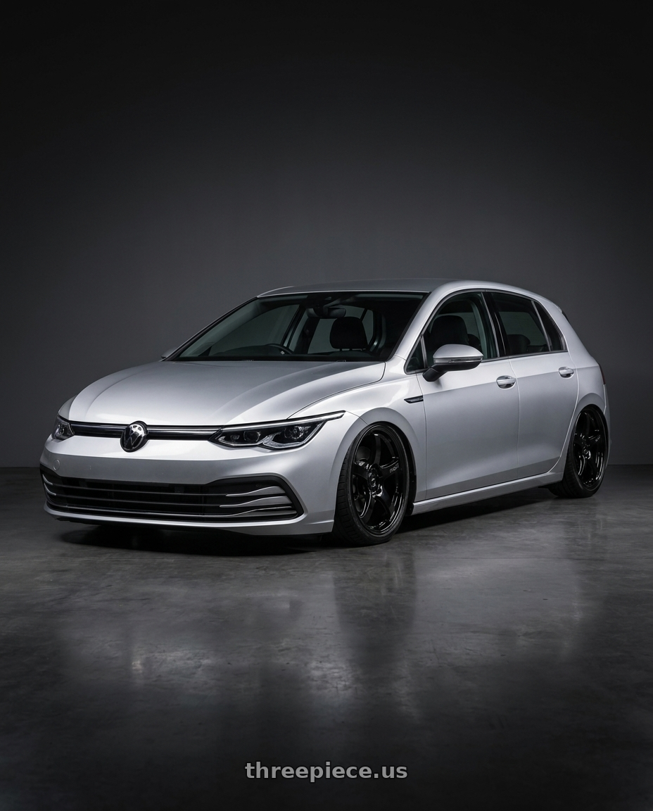 2024 Volkswagen Golf R MK8 with Gram Lights 57CR 5x112 19x10.5+35 Glossy Black wheels