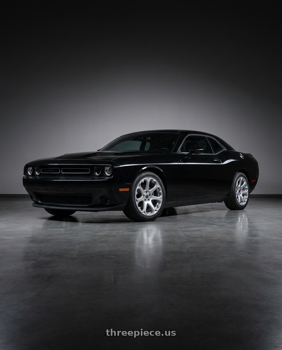 2015 dodge challenger with HERITAGE WHEEL KOKORO MONOC 5x120 17x8 +25 SILVER wheels