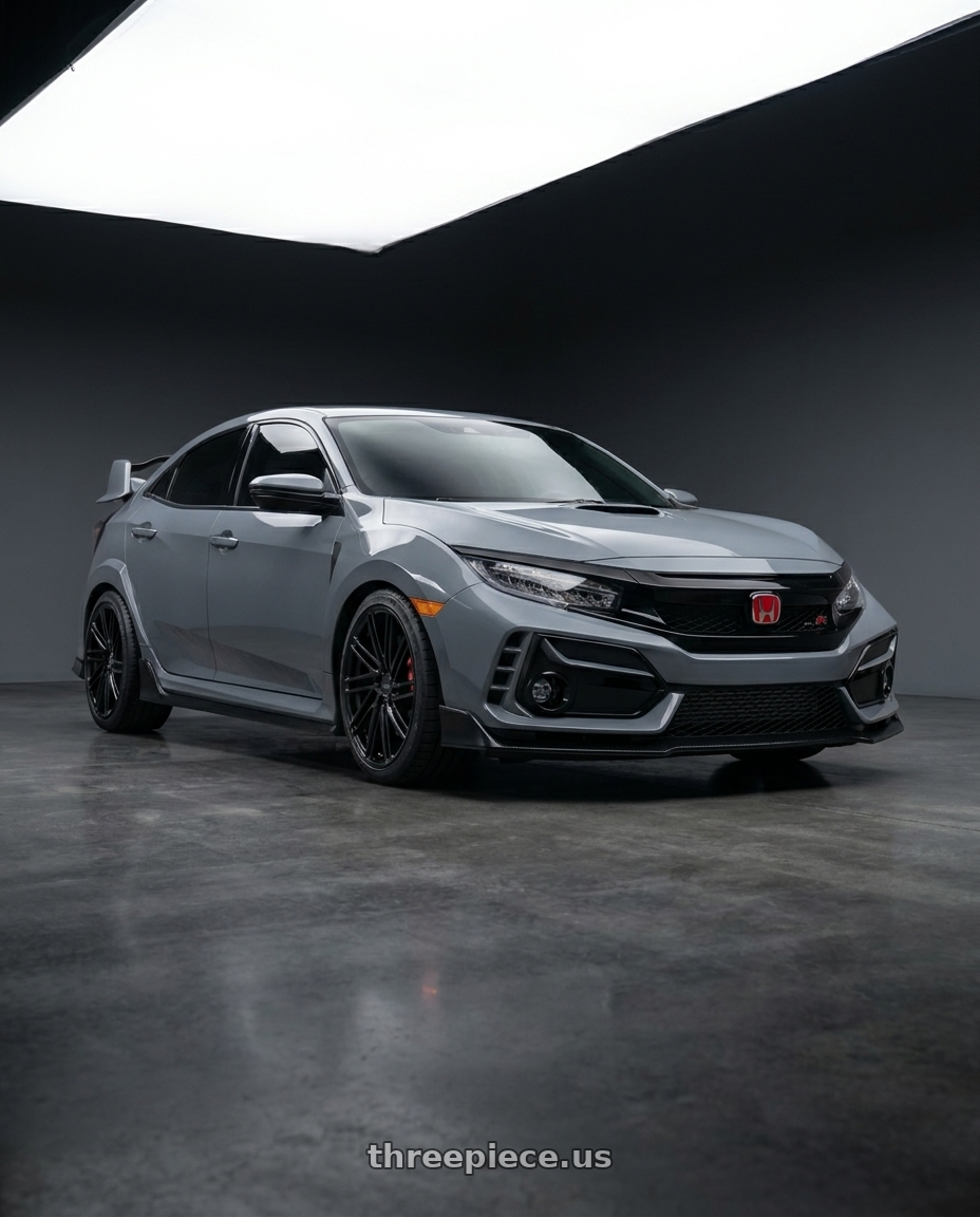 2021 Honda Civic Type R with Petrol P1C 5X120 19X8 +35 GLOSS BLACK wheels