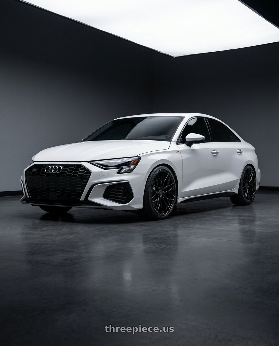 2024 Audi S3 8Y with Avant Garde Wheels M520R 5X112 19x8.5 +35 Gloss Black wheels