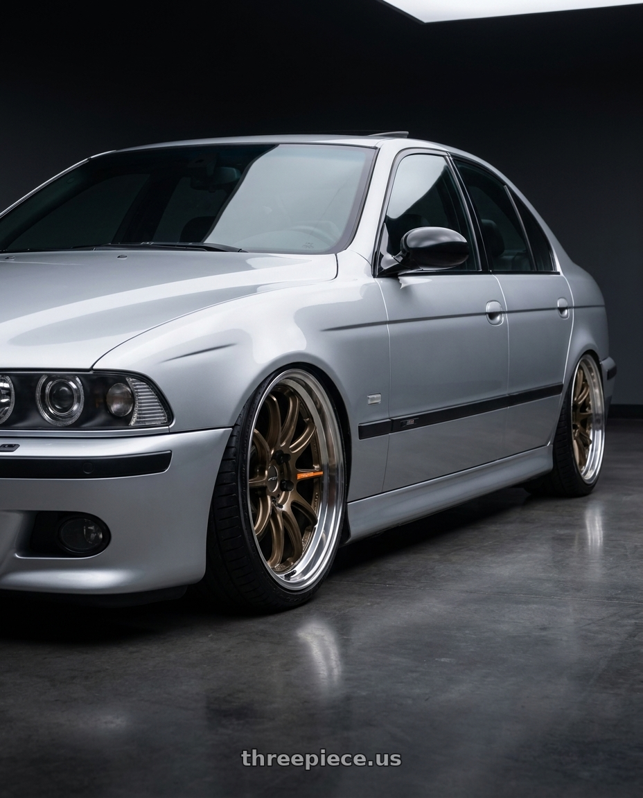 2000 bmw m5 with Work Emotion Zr10 5x100 18x10.5 +12 Titanium Diamond Lip Cut wheels