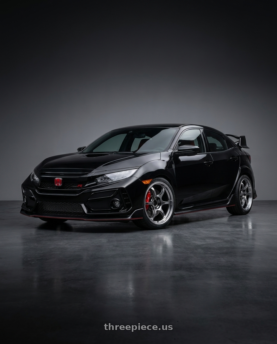 2021 Honda Civic Type R with Advan Racing RG-D2 5x120 18x8.5 +35 MACHINING & RACING HYPER BLACK wheels
