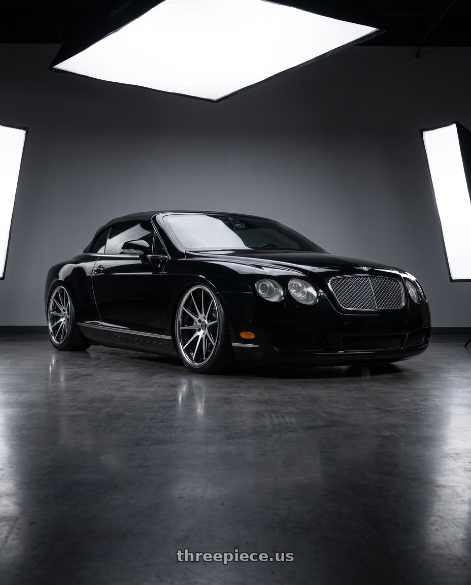2010 bentley continental gtc blk with Rohana RFC10 5x112 22x9+30 Machine Black/Chrome Lip wheels