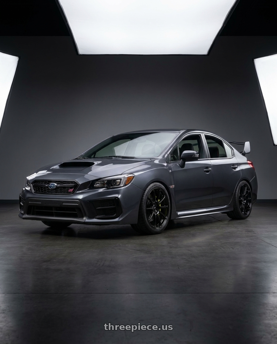 2021 WRX STI with Enkei Triumph 5x114.3 18x9.5+38 Gloss Black wheels
