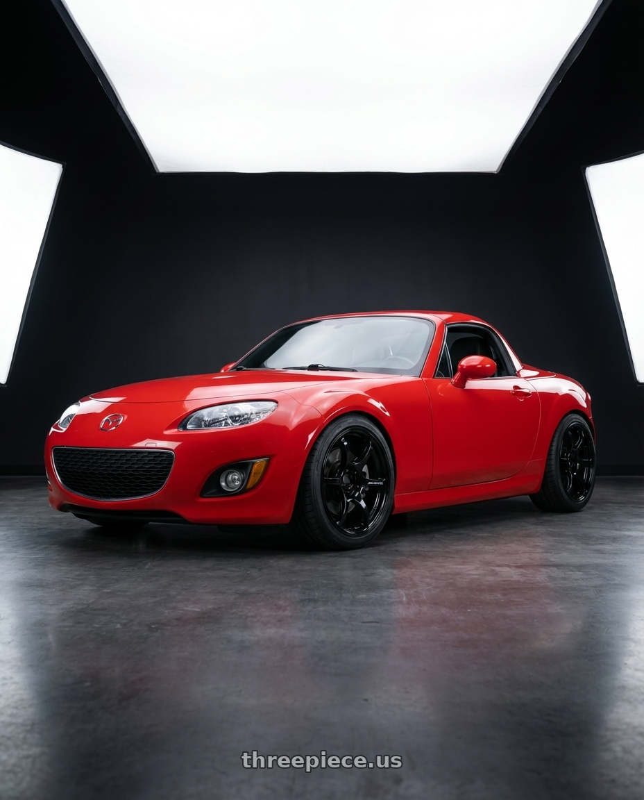 2012 Mazda MX-5 Miata NC with Advan RGIII 5x114.3 17x8.0+45 Gloss Black wheels
