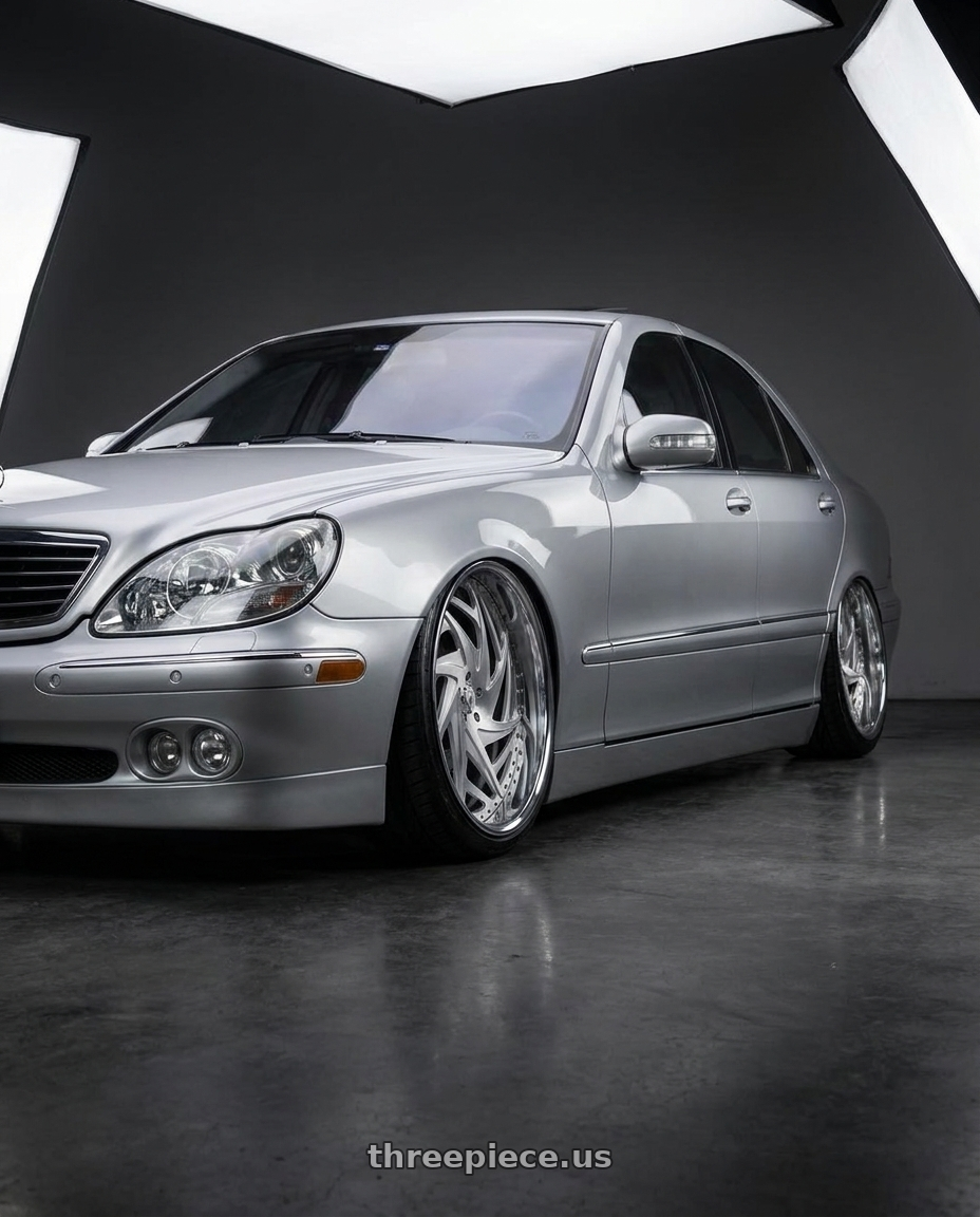 2006 Mercedes S600 with Asanti Forged AF863 5x120 22x10.5 +42 Brushed wheels