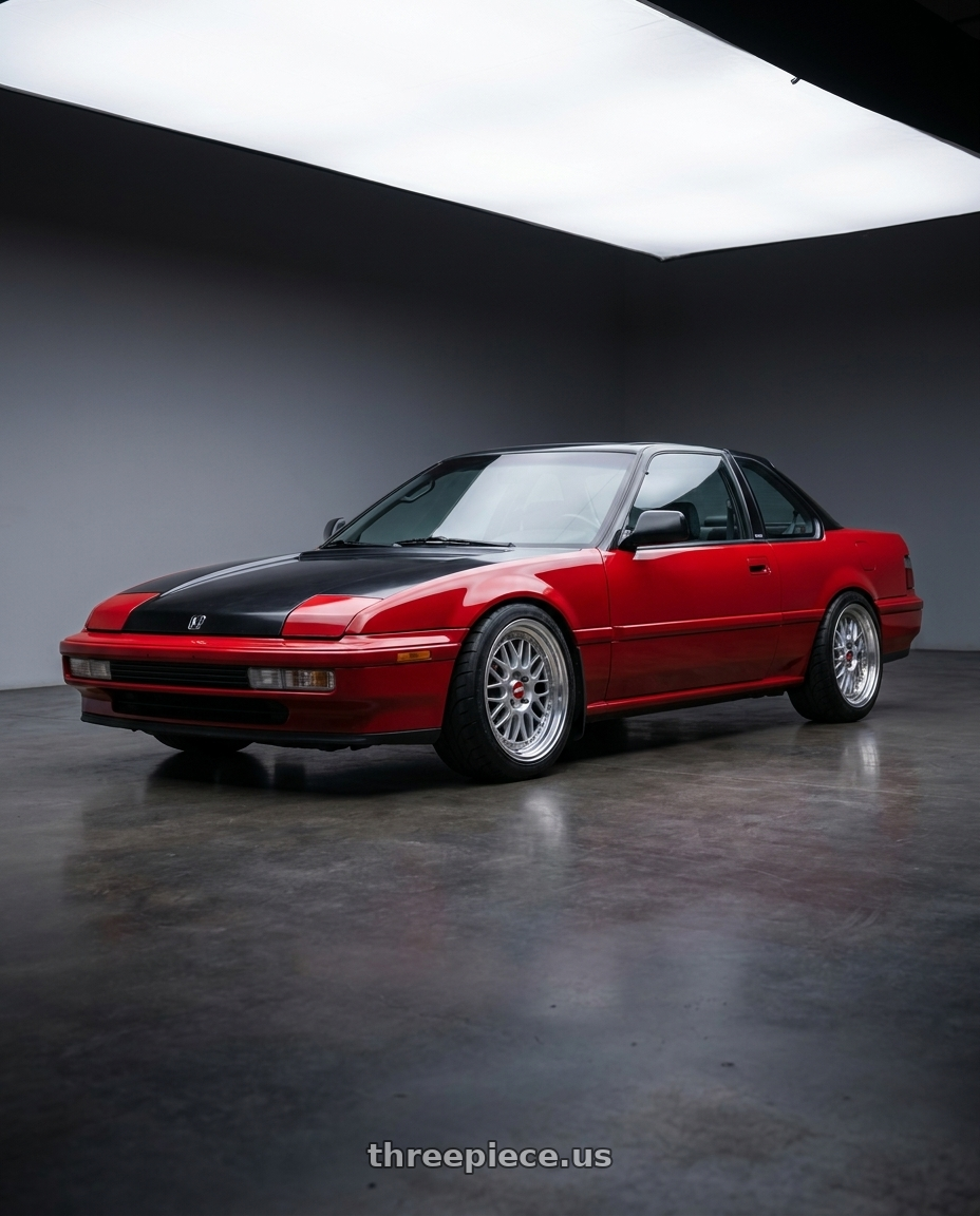 1991 Honda prelude with FORMULA AERO SPOKE 4x100 16X7+26 NR Disk Titan Silver wheels