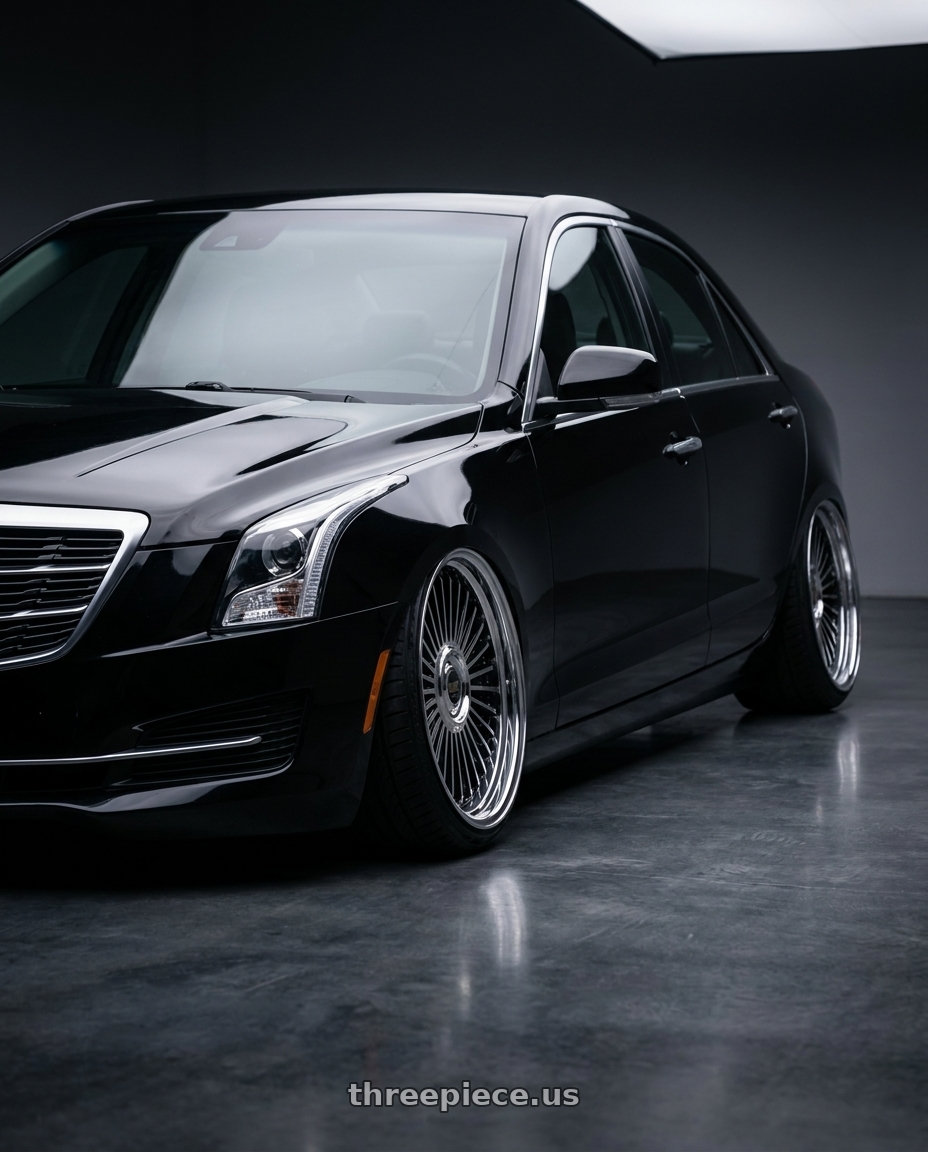 2017 Cadillac ats with Work Emitz Black Polish 5x115 20x9.0 +45 wheels