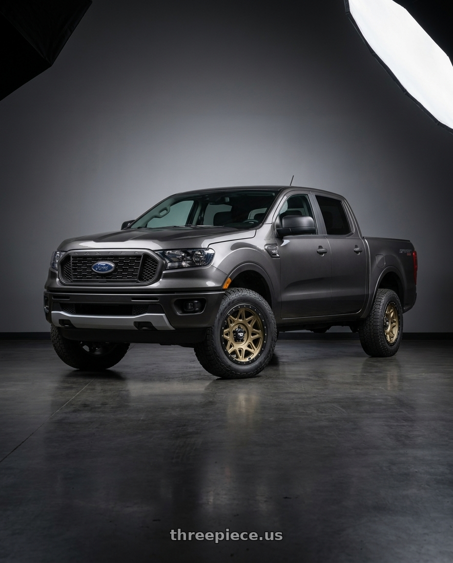 2021 Ford Ranger XL with Dirty Life Theory 9305 6x139.7 17x9-12 Matte Gold W/Matte Black Lip wheels