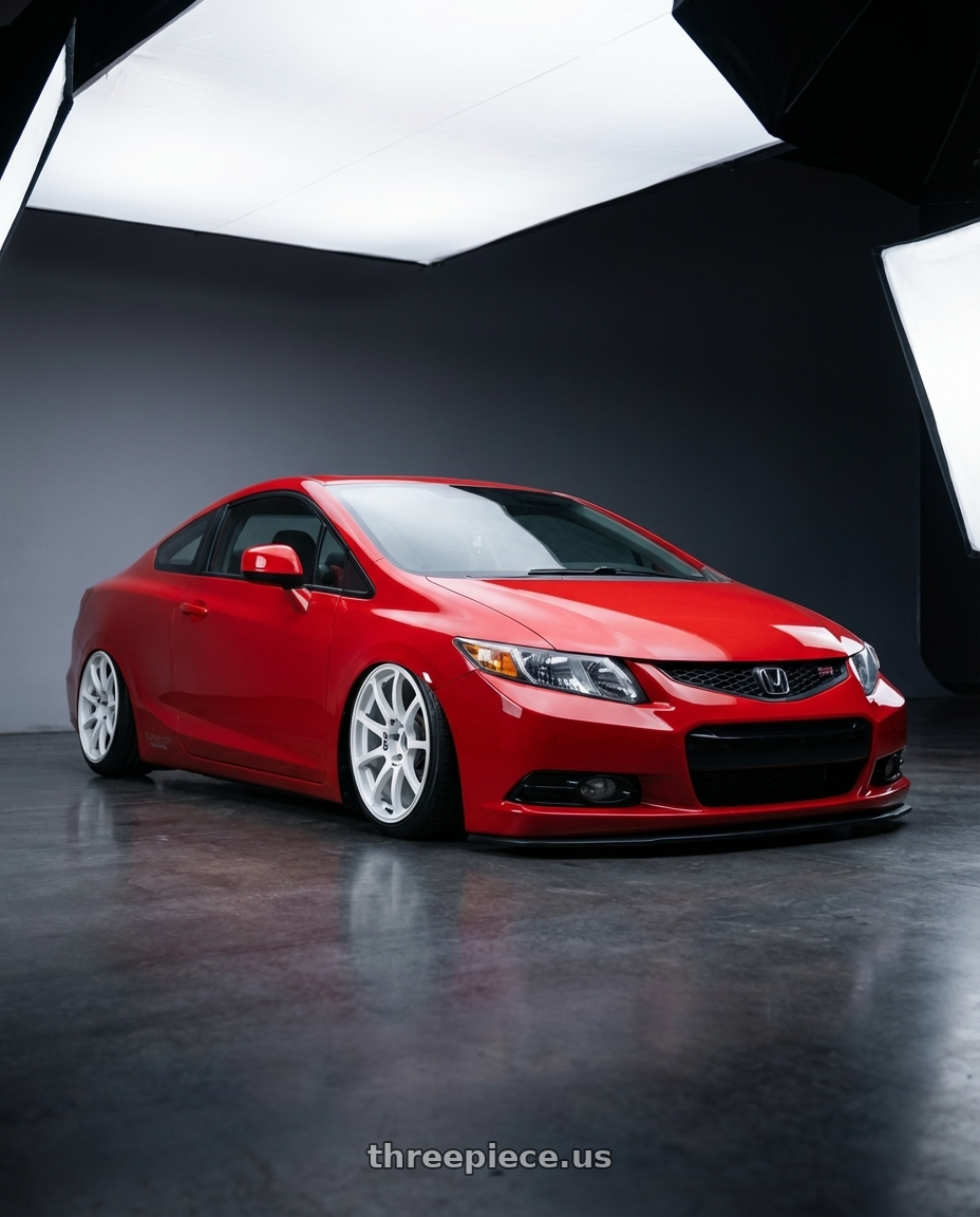 2011 Honda Civic Si with Advan RCIII 5x114.3 18x8.5+38 White wheels