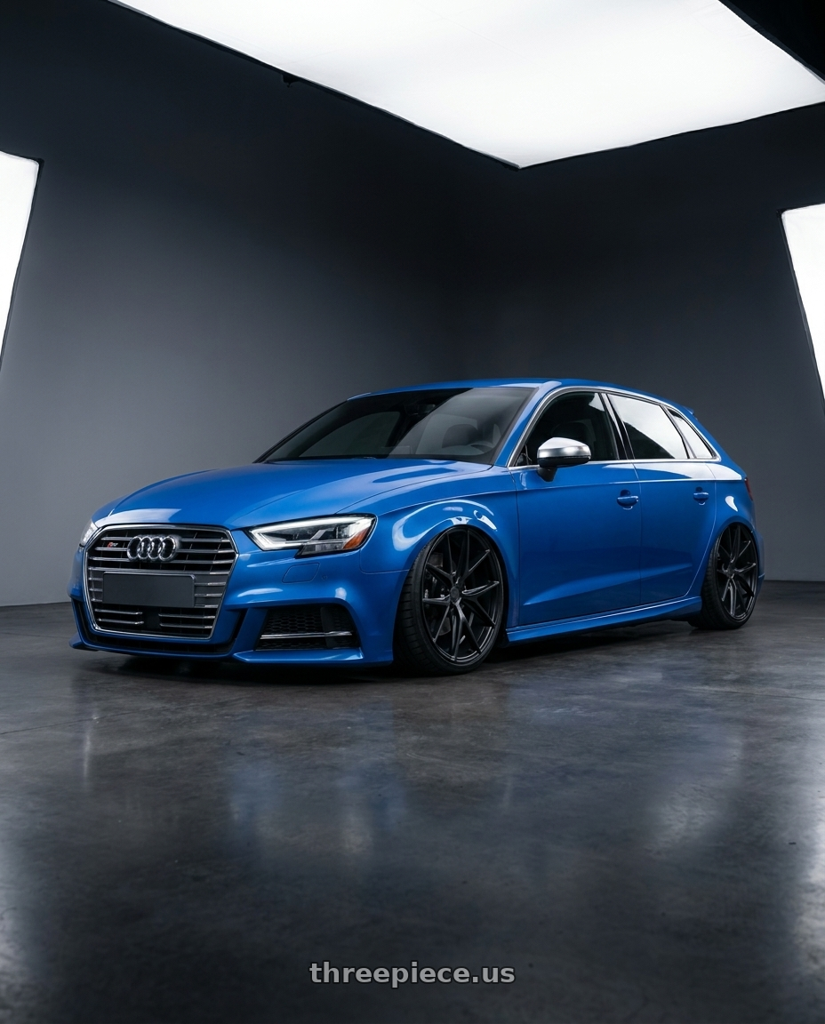 2019 Audi S3 8V with Niche 1PC M117 MISANO 5X112 19X8.5 +34 MATTE BLACK wheels